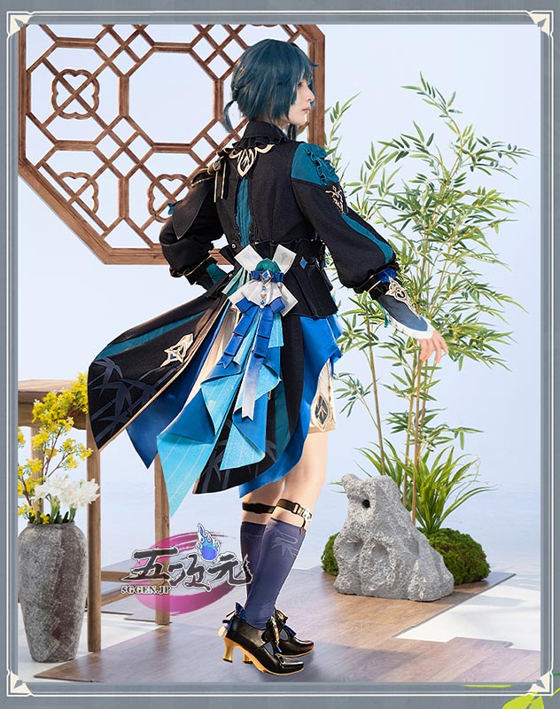 原神　行秋　竹身雨化　コスプレ衣装 五次元 原神 コスプレ 行秋 竹身雨化 海灯祭 スキン 衣装