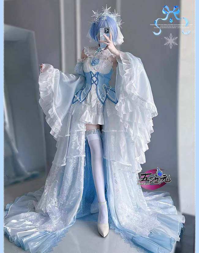 icos Re：ゼロから始める異世界生活 コスプレ レム Crystal Dress 衣装